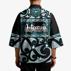 Kia Ora New Zealand Kimono Aotearoa Proud Maori Paua Shell Silver Fern - Aussie Hoodie