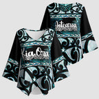 Kia Ora New Zealand Kimono Sleeve Blouse Aotearoa Proud Maori Paua Shell Silver Fern - Aussie Hoodie