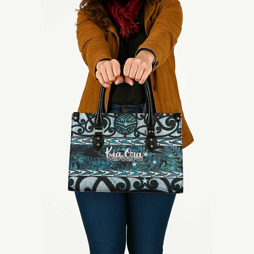Kia Ora New Zealand Leather Bag Aotearoa Proud Maori Paua Shell Silver Fern - Aussie Hoodie