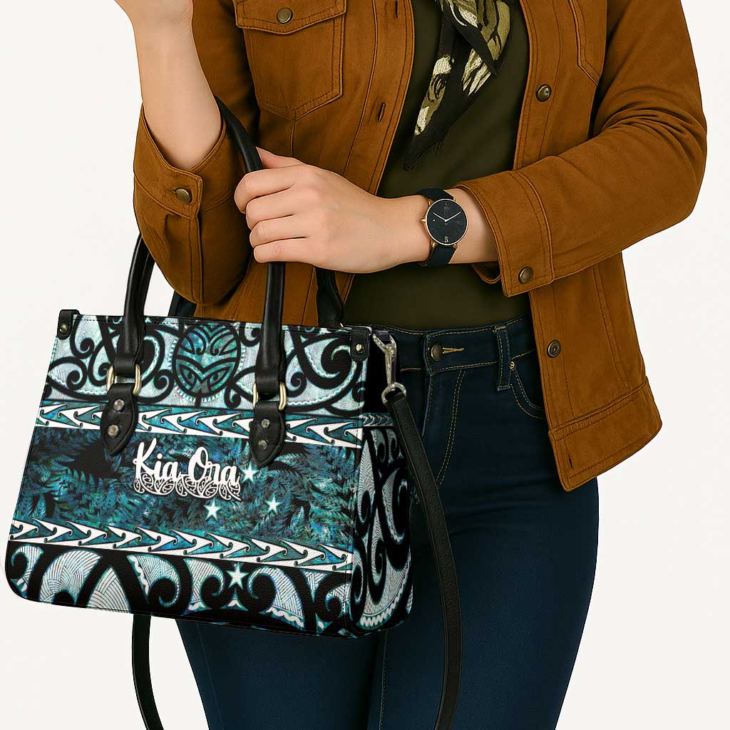 Kia Ora New Zealand Leather Bag Aotearoa Proud Maori Paua Shell Silver Fern - Aussie Hoodie