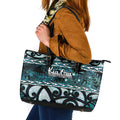 Kia Ora New Zealand Leather Tote Bag Aotearoa Proud Maori Paua Shell Silver Fern - Aussie Hoodie
