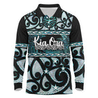 Kia Ora New Zealand Long Sleeve Polo Shirt Aotearoa Proud Maori Paua Shell Silver Fern - Aussie Hoodie