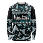 Kia Ora New Zealand Long Sleeve Shirt Aotearoa Proud Maori Paua Shell Silver Fern - Aussie Hoodie