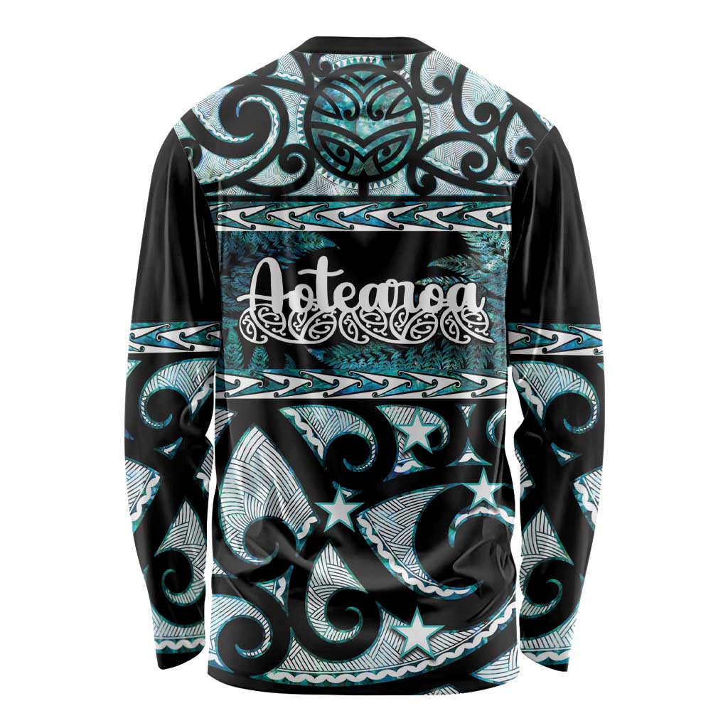 Kia Ora New Zealand Long Sleeve Shirt Aotearoa Proud Maori Paua Shell Silver Fern - Aussie Hoodie