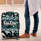 Kia Ora New Zealand Luggage Cover Aotearoa Proud Maori Paua Shell Silver Fern - Aussie Hoodie
