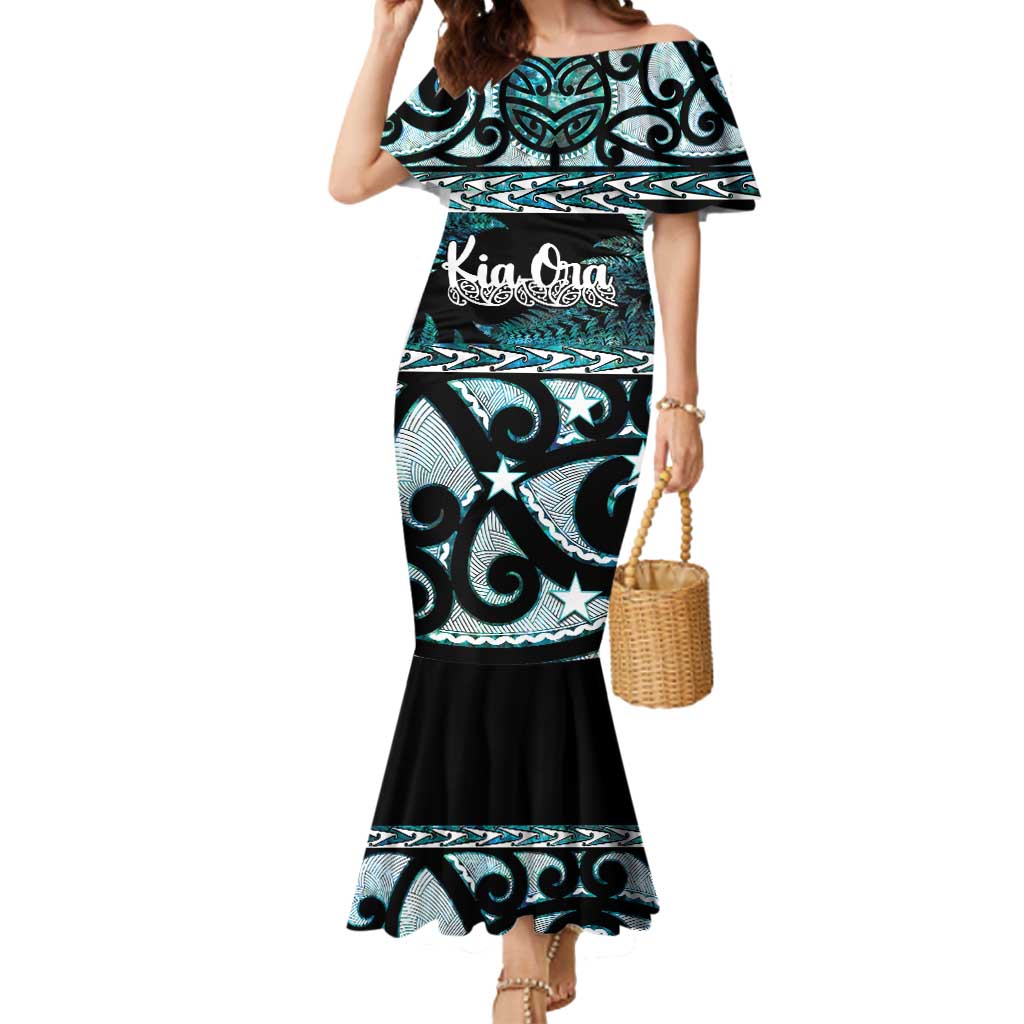Kia Ora New Zealand Mermaid Dress Aotearoa Proud Maori Paua Shell Silver Fern - Aussie Hoodie
