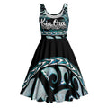 Kia Ora New Zealand Midi Dress Aotearoa Proud Maori Paua Shell Silver Fern - Aussie Hoodie