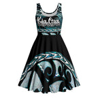 Kia Ora New Zealand Midi Dress Aotearoa Proud Maori Paua Shell Silver Fern - Aussie Hoodie