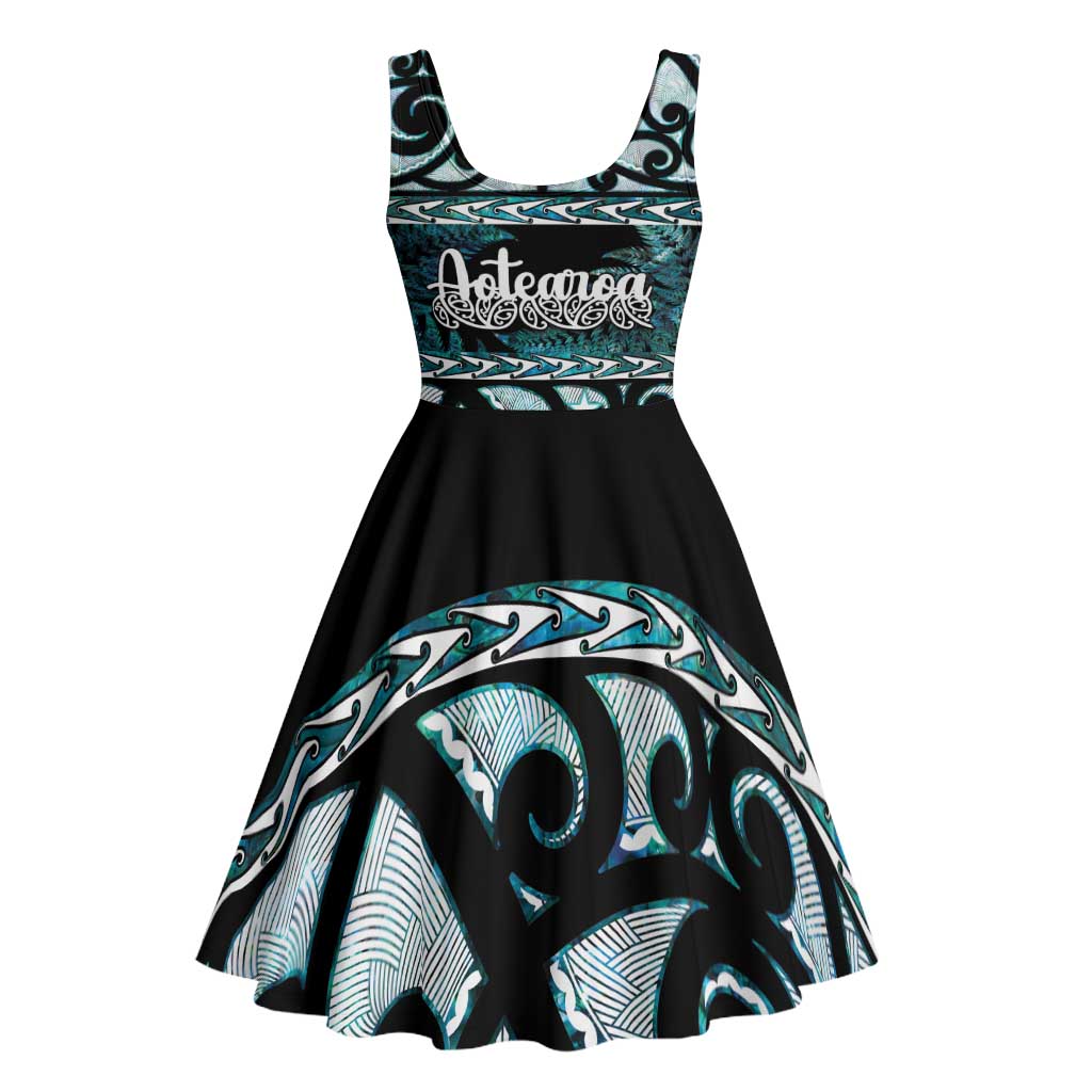 Kia Ora New Zealand Midi Dress Aotearoa Proud Maori Paua Shell Silver Fern - Aussie Hoodie