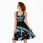 Kia Ora New Zealand Midi Dress Aotearoa Proud Maori Paua Shell Silver Fern - Aussie Hoodie