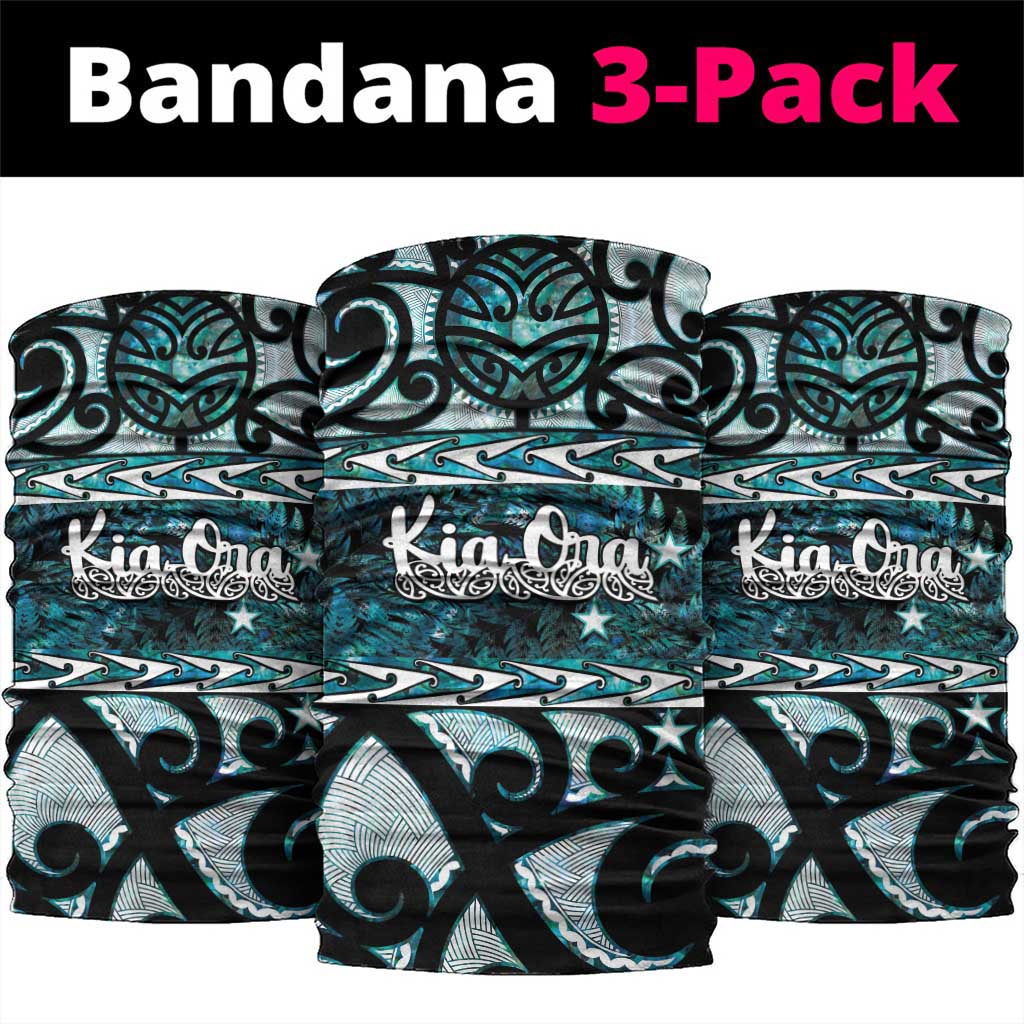 Kia Ora New Zealand Neck Gaiter Aotearoa Proud Maori Paua Shell Silver Fern - Aussie Hoodie