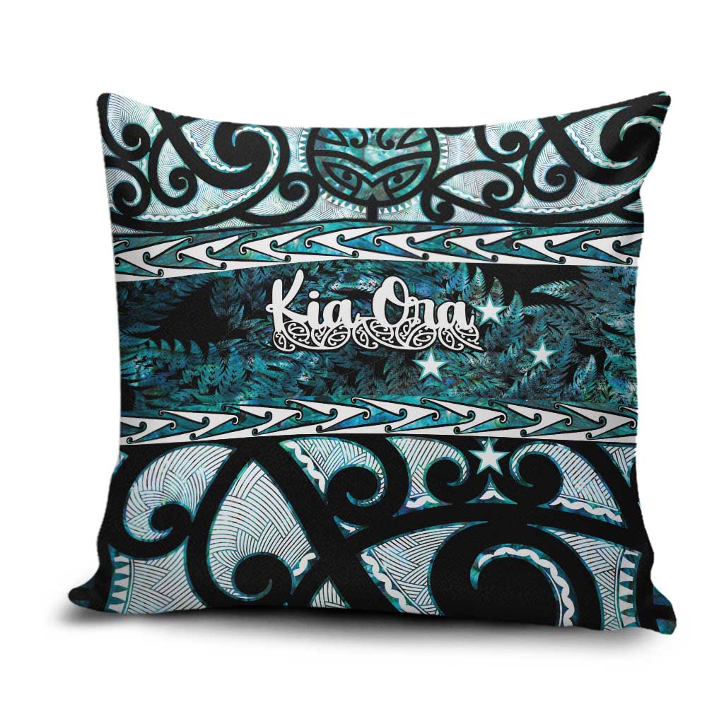 Kia Ora New Zealand Pillow Cover Aotearoa Proud Maori Paua Shell Silver Fern - Aussie Hoodie