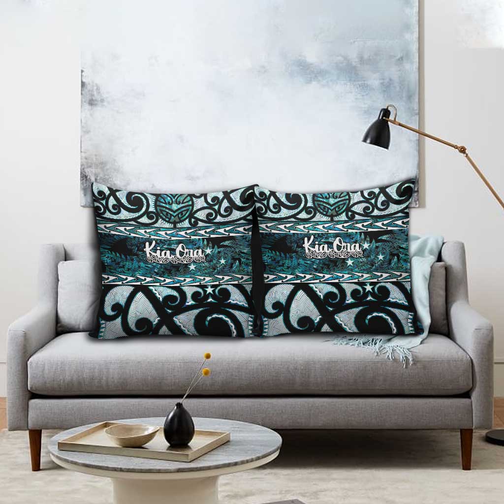 Kia Ora New Zealand Pillow Cover Aotearoa Proud Maori Paua Shell Silver Fern - Aussie Hoodie