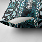 Kia Ora New Zealand Pillow Cover Aotearoa Proud Maori Paua Shell Silver Fern - Aussie Hoodie