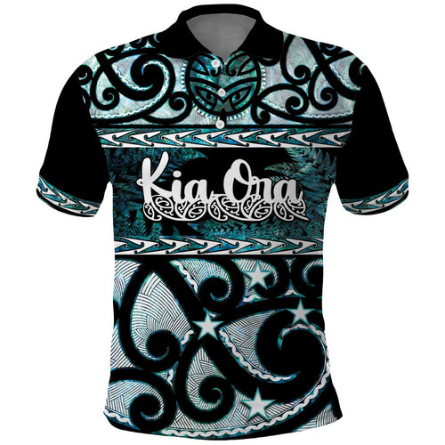 Kia Ora New Zealand Polo Shirt Aotearoa Proud Maori Paua Shell Silver Fern - Aussie Hoodie