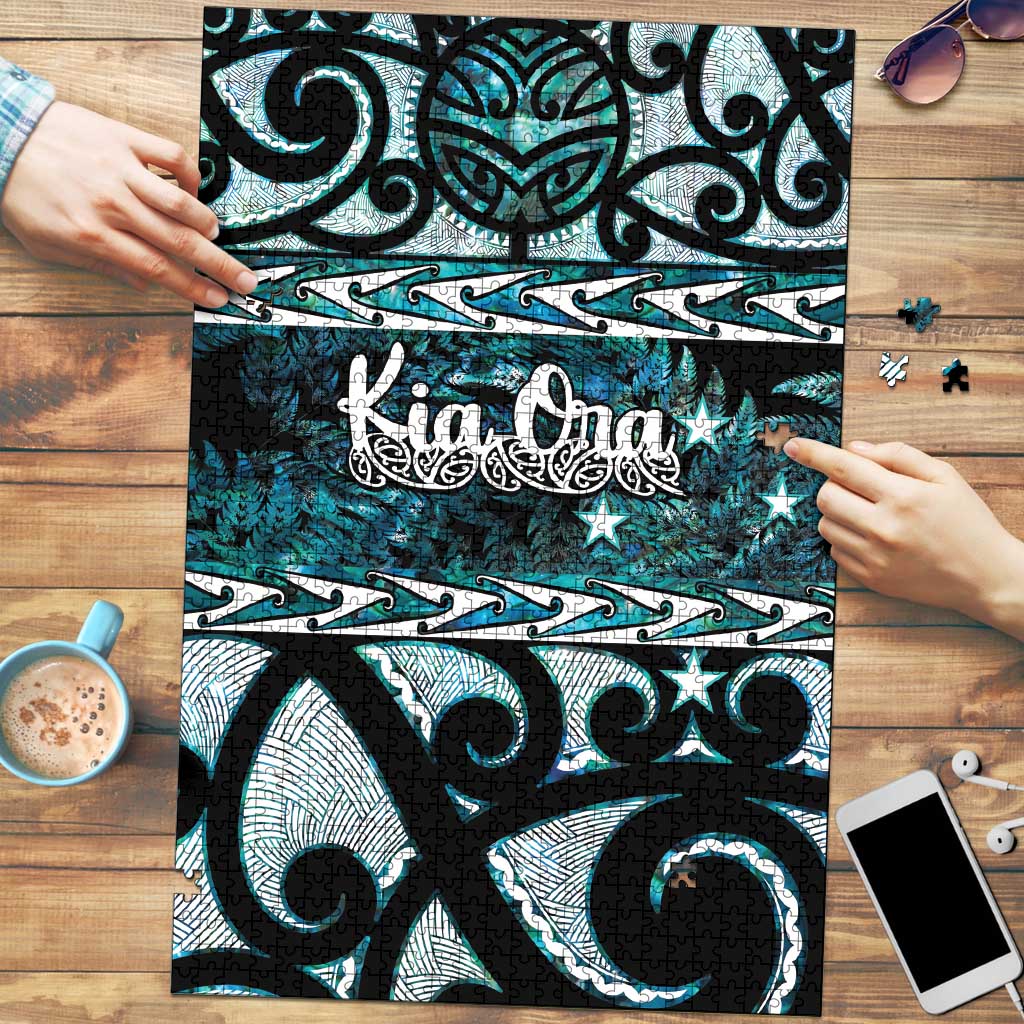 Kia Ora New Zealand Puzzle Aotearoa Proud Maori Paua Shell Silver Fern - Aussie Hoodie