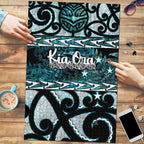 Kia Ora New Zealand Puzzle Aotearoa Proud Maori Paua Shell Silver Fern - Aussie Hoodie