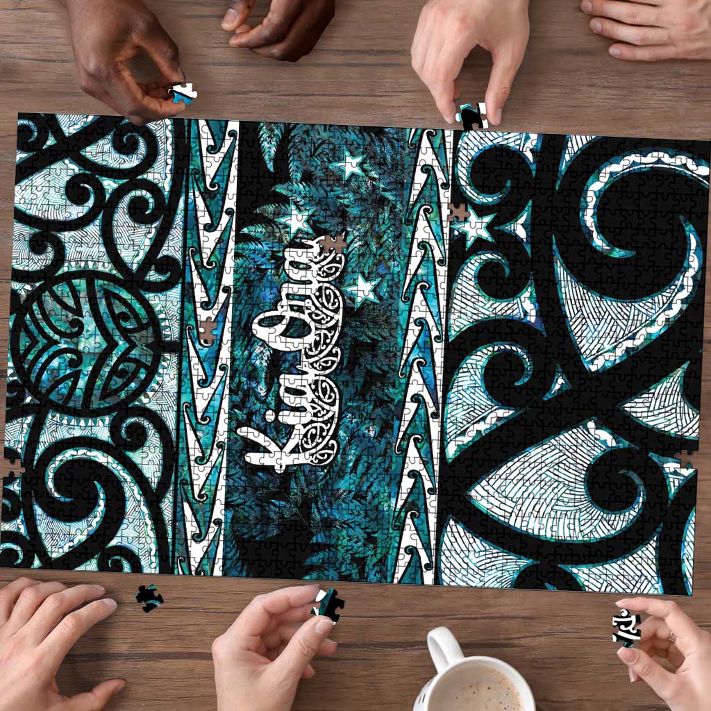 Kia Ora New Zealand Puzzle Aotearoa Proud Maori Paua Shell Silver Fern - Aussie Hoodie