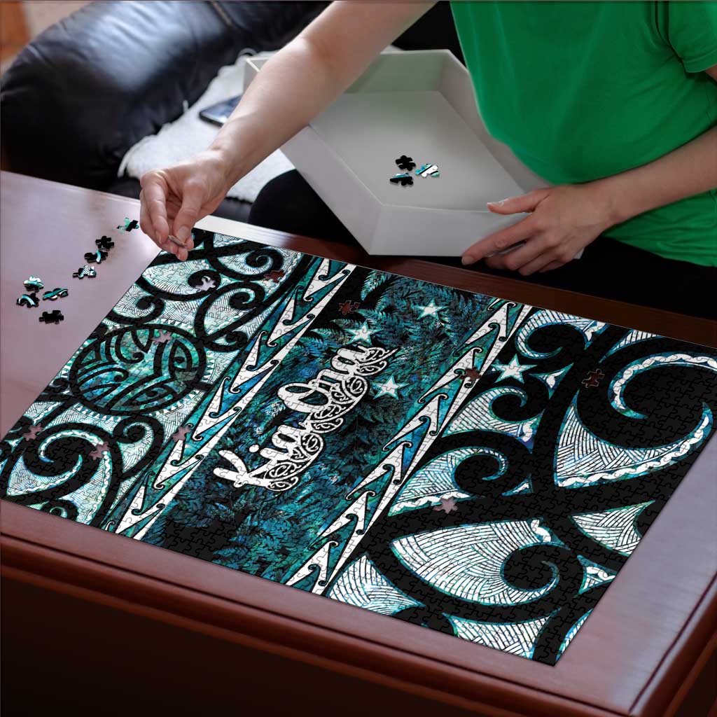 Kia Ora New Zealand Puzzle Aotearoa Proud Maori Paua Shell Silver Fern - Aussie Hoodie