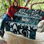 Kia Ora New Zealand Quilt Aotearoa Proud Maori Paua Shell Silver Fern - Aussie Hoodie