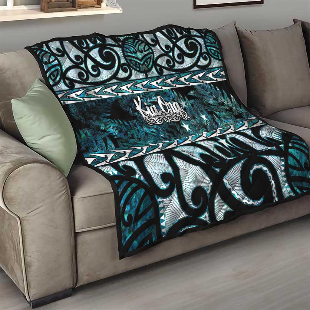 Kia Ora New Zealand Quilt Aotearoa Proud Maori Paua Shell Silver Fern - Aussie Hoodie