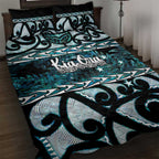 Kia Ora New Zealand Quilt Bed Set Aotearoa Proud Maori Paua Shell Silver Fern - Aussie Hoodie