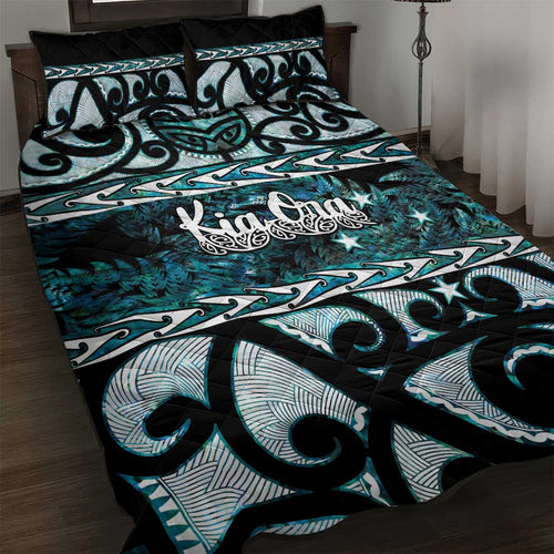 Kia Ora New Zealand Quilt Bed Set Aotearoa Proud Maori Paua Shell Silver Fern - Aussie Hoodie
