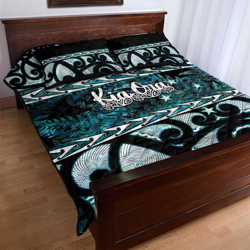 Kia Ora New Zealand Quilt Bed Set Aotearoa Proud Maori Paua Shell Silver Fern - Aussie Hoodie
