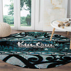Kia Ora New Zealand Round Carpet Aotearoa Proud Maori Paua Shell Silver Fern - Aussie Hoodie