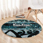 Kia Ora New Zealand Round Carpet Aotearoa Proud Maori Paua Shell Silver Fern - Aussie Hoodie
