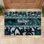 Kia Ora New Zealand Rubber Doormat Aotearoa Proud Maori Paua Shell Silver Fern - Aussie Hoodie
