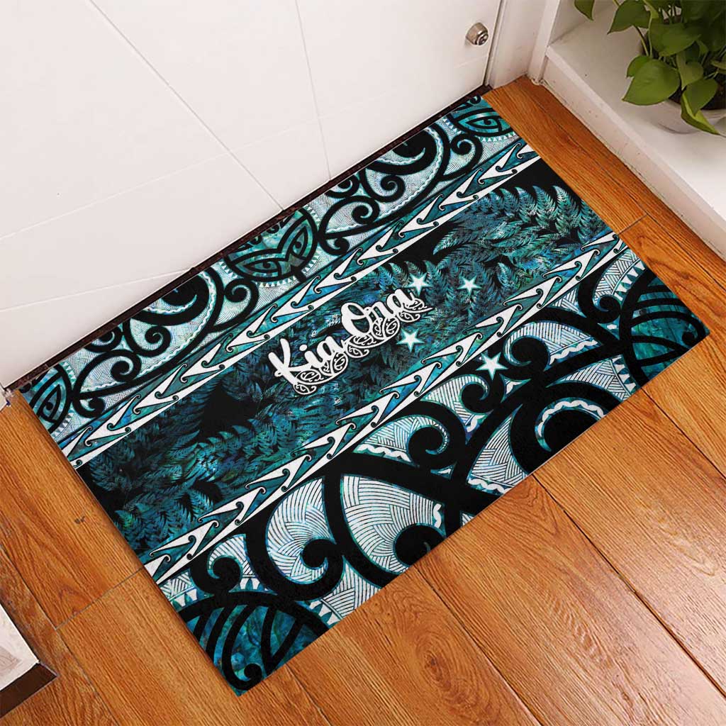 Kia Ora New Zealand Rubber Doormat Aotearoa Proud Maori Paua Shell Silver Fern - Aussie Hoodie