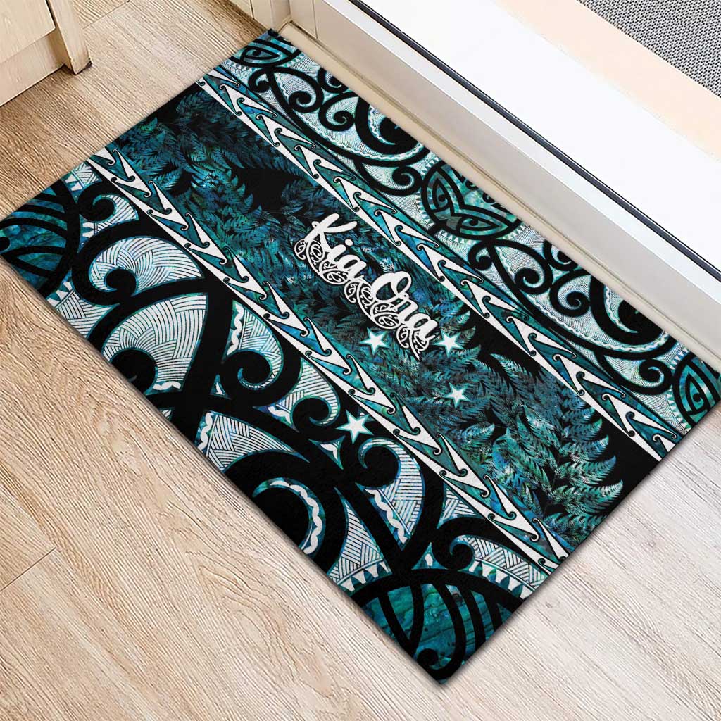 Kia Ora New Zealand Rubber Doormat Aotearoa Proud Maori Paua Shell Silver Fern - Aussie Hoodie