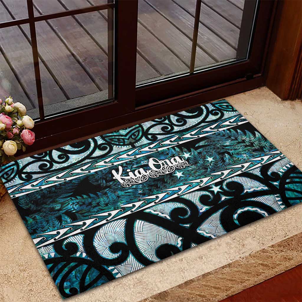 Kia Ora New Zealand Rubber Doormat Aotearoa Proud Maori Paua Shell Silver Fern - Aussie Hoodie