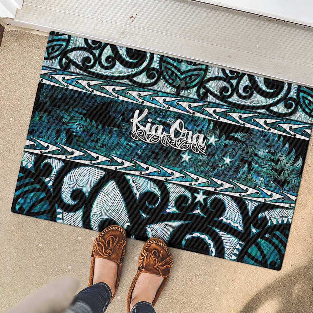 Kia Ora New Zealand Rubber Doormat Aotearoa Proud Maori Paua Shell Silver Fern - Aussie Hoodie