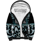 Kia Ora New Zealand Sherpa Hoodie Aotearoa Proud Maori Paua Shell Silver Fern - Aussie Hoodie
