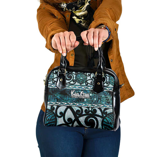 Kia Ora New Zealand Shoulder Handbag Aotearoa Proud Maori Paua Shell Silver Fern - Aussie Hoodie