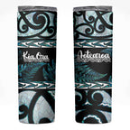 Kia Ora New Zealand Skinny Tumbler Aotearoa Proud Maori Paua Shell Silver Fern - Aussie Hoodie