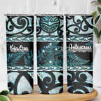 Kia Ora New Zealand Skinny Tumbler Aotearoa Proud Maori Paua Shell Silver Fern - Aussie Hoodie
