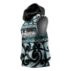 Kia Ora New Zealand Sleeveless Hoodie Aotearoa Proud Maori Paua Shell Silver Fern - Aussie Hoodie