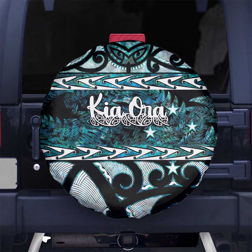 Kia Ora New Zealand Spare Tire Cover Aotearoa Proud Maori Paua Shell Silver Fern - Aussie Hoodie