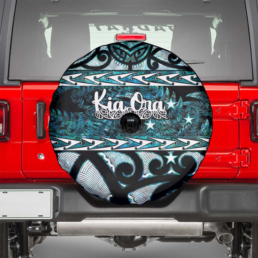 Kia Ora New Zealand Spare Tire Cover Aotearoa Proud Maori Paua Shell Silver Fern - Aussie Hoodie