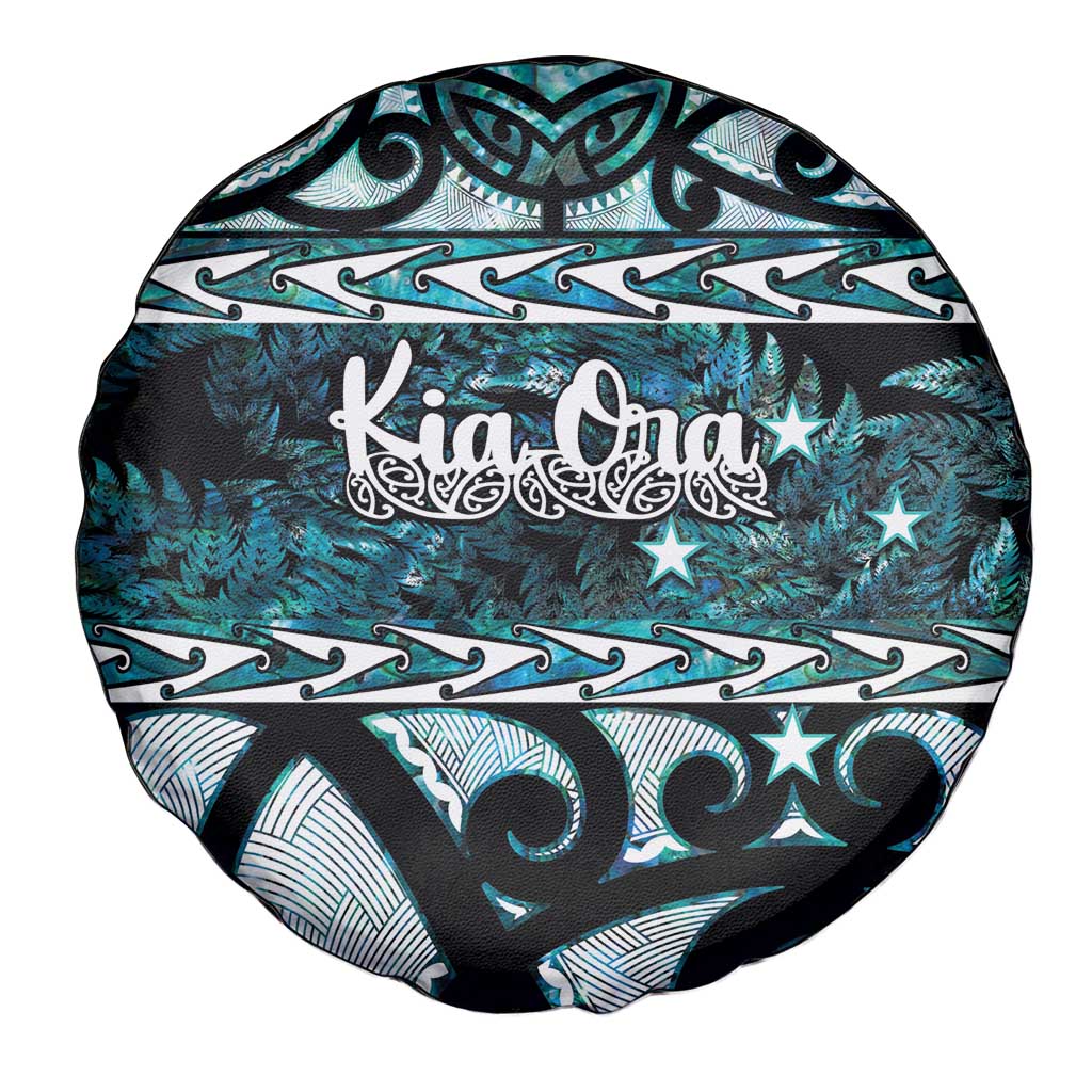 Kia Ora New Zealand Spare Tire Cover Aotearoa Proud Maori Paua Shell Silver Fern - Aussie Hoodie