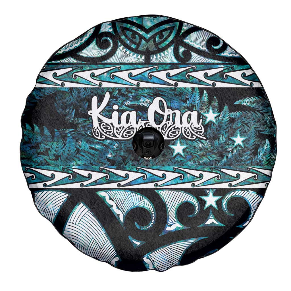 Kia Ora New Zealand Spare Tire Cover Aotearoa Proud Maori Paua Shell Silver Fern - Aussie Hoodie