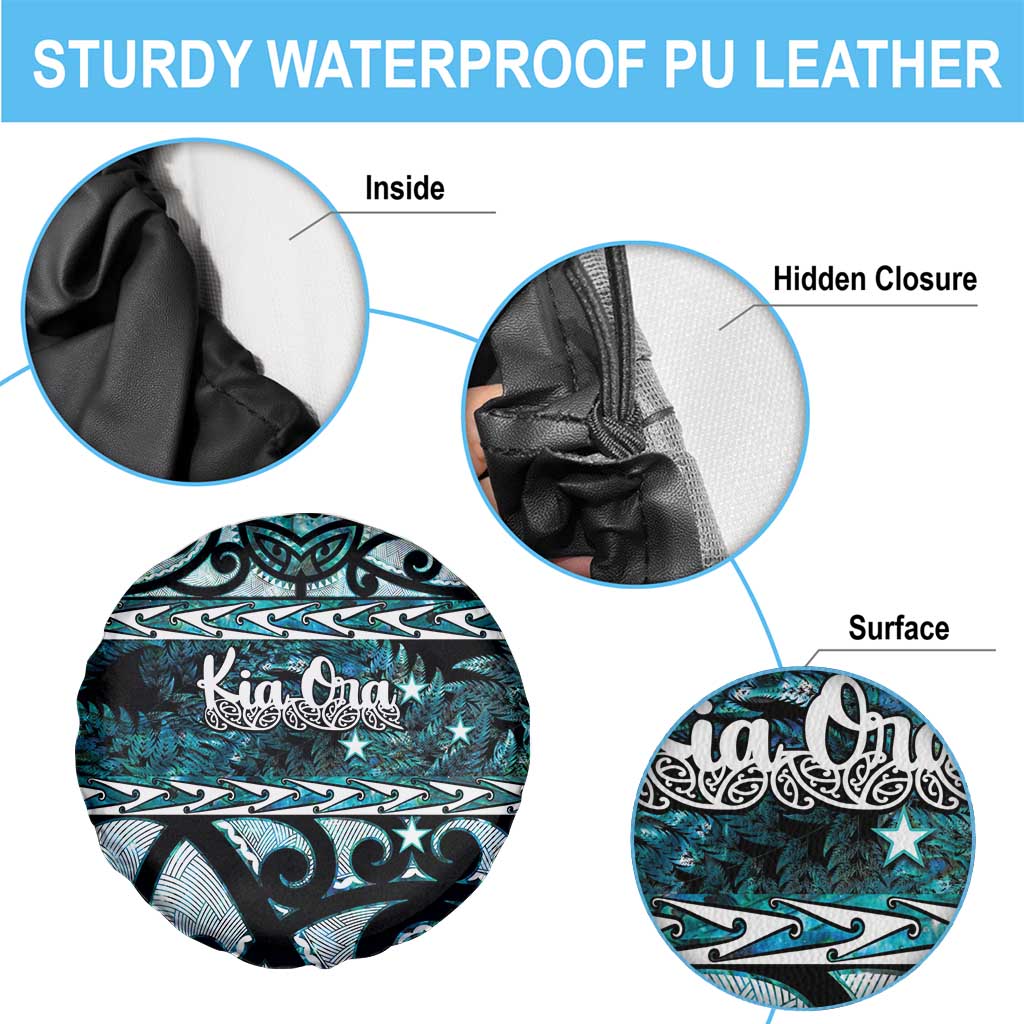 Kia Ora New Zealand Spare Tire Cover Aotearoa Proud Maori Paua Shell Silver Fern - Aussie Hoodie