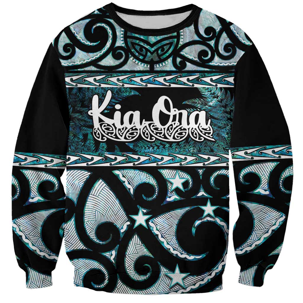 Kia Ora New Zealand Sweatshirt Aotearoa Proud Maori Paua Shell Silver Fern - Aussie Hoodie