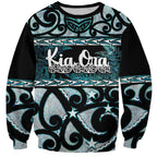 Kia Ora New Zealand Sweatshirt Aotearoa Proud Maori Paua Shell Silver Fern - Aussie Hoodie