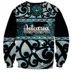 Kia Ora New Zealand Sweatshirt Aotearoa Proud Maori Paua Shell Silver Fern - Aussie Hoodie
