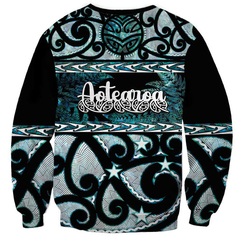 Kia Ora New Zealand Sweatshirt Aotearoa Proud Maori Paua Shell Silver Fern - Aussie Hoodie