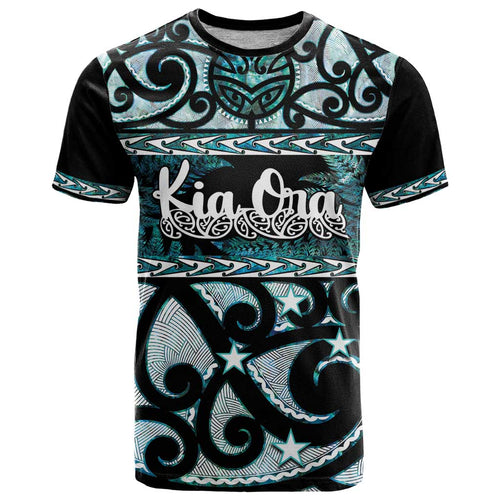 Kia Ora New Zealand T Shirt Aotearoa Proud Maori Paua Shell Silver Fern - Aussie Hoodie